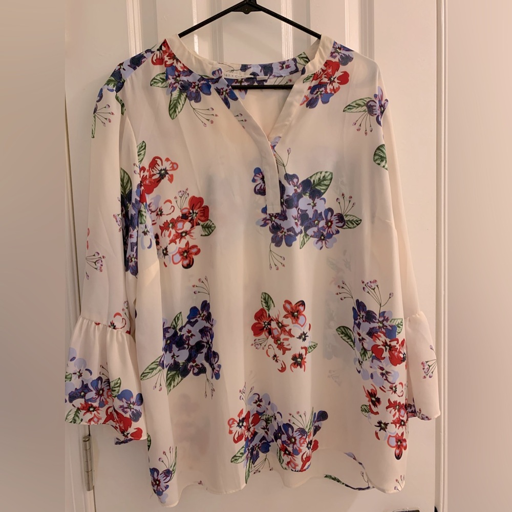 White floral blouse